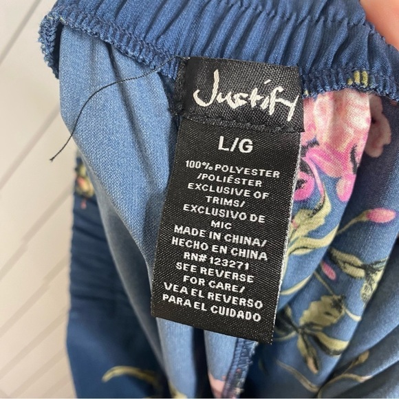 Justify Navy Floral Wide Leg Pants - Picture 4 of 5